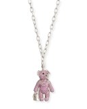 Bo Bo Pink Sapphire & Diamond Bear Pendant Necklace