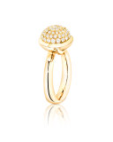 Bouton 18K Yellow Gold Pavé Diamond Dome Ring, Size 7/54