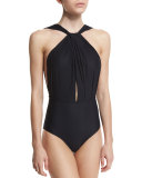 High-Neck One-Piece Swimsuit