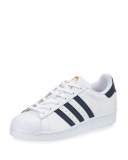 Superstar Original Fashion Sneaker, White/Navy