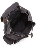 Medium Rucksack Runway Nylon Backpack, Black/Gold