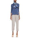 Slouchy Ankle Pants, Stone
