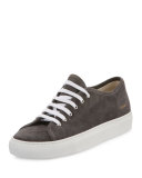 Tournament Suede Low-Top Sneaker, Dark Gray