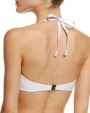 Birds-Of-A-Feather Halter Swim Top, White