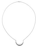 Large Sterling Silver Crescent Pendant Necklace, 26"