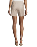 Masibeth Continuous Wool-Blend Shorts, Gray Khaki