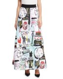 Meryl Graffiti-Print Maxi Skirt