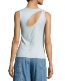 Caia Cutout Jersey Tank, Blue