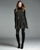 Tahoma Floral-Print Georgette Dress, Caviar