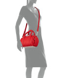 Mini Rockie Leather Satchel Bag, Red