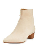 Ambra Suede Pointed-Toe Bootie, Taupe