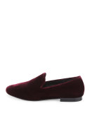 Bray Velvet Smoking Loafer, Oxblood