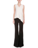 V-Neck Asymmetric-Hem Tunic, Off White