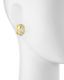 19k Gold Aquamarine Hoop Earrings