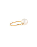 14K Gold Open Diamond & Pearl Ring