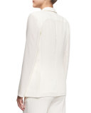 Lorelle One-Button Cotton/Silk Jacket, Cloud
