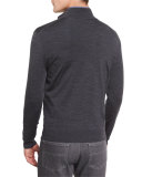 1/4-Zip High-Performance Merino Wool Sweater, Charcoal