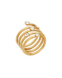 Golden Crystal Bezel Coil Ring