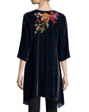 Michelle Embroidered Velvet Tunic 