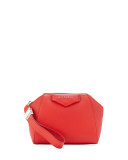 Antigona Small Beauty Wristlet Bag, Bright Red