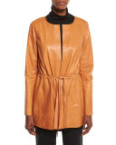 Carmondy Drawstring Leather Jacket