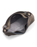 Skorpios Woven-Trim Hobo Bag, Dark Taupe