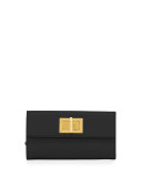 Natalia Continental Turn-Lock Wallet, Black