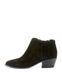 Barlow Suede Pointed-Toe Bootie, Black