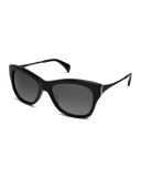 Milla Polarized Butterfly Sunglasses, Black