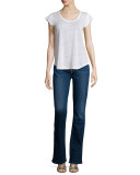Riche Touche Classic Slim Boot-Cut Jeans, Medium Blue