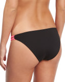 Bondi Reversible Swim Bottom, Noir/Silver/Pink