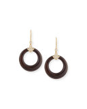 Karine 18K Pavé Diamond & Ebony Hoop Earrings