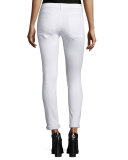 Dre Distressed Cropped Skinny Jeans, White Brigade