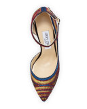 Lucy Sequined Half-d'Orsay Pump, Navy