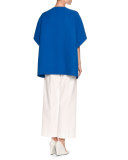 Half-Sleeve One-Button Cape, Cobalt