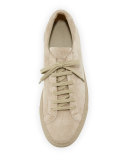 Achilles Suede Low-Top Sneaker, Taupe