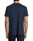 Lindon Cotton V-Neck T-Shirt, Navy