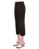 High-Waist Cropped Pants, Black