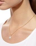 18k Gold Diamond Leaf Pendant Necklace