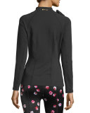 kate spade new york bow-neck sport jacket, black