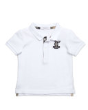 Palmer Infant Boys' Check-Trim Polo, White, 6-18 Months 