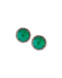 Faceted Green Onyx & Diamond Earrings