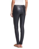 Moto Leather Leggings, Navy