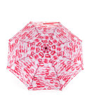 Kiss-Print Umbrella, Pink/White