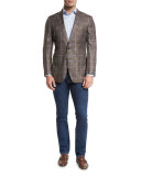 Moroccan Windowpane Sport Jacket, Beige