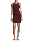 Everly Sleeveless Cutout Suiting Cocktail Dress, Wine