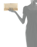 Maia Metallic Leather Clutch Bag, Gold
