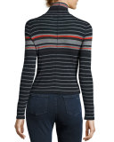 Fine Wool Turtleneck, Salute Stripe