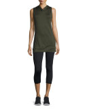 Captain Cropped Leggings/Running Tights, Black