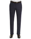 Cashmere-Blend Solid Trousers, Blue